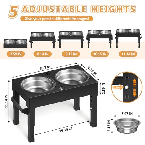 Elevated Dog Bowls Stand Large Breed (Black)