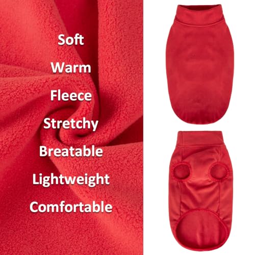 3 Pack Fleece Dog Sweaters for Small Dogs (Red+Green+Blue / X-Small)
