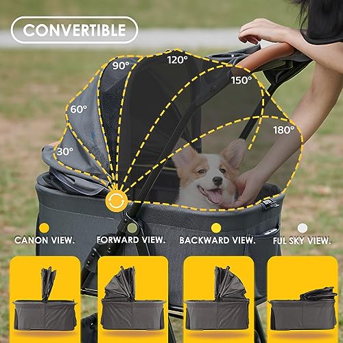 3 in 1 Dog Stroller (Dark Gray / 3 in 1 Small)