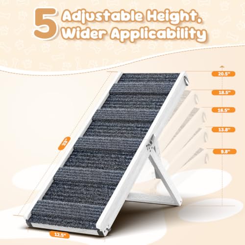 Dog Ramp for Couch Foldable (White / 32")