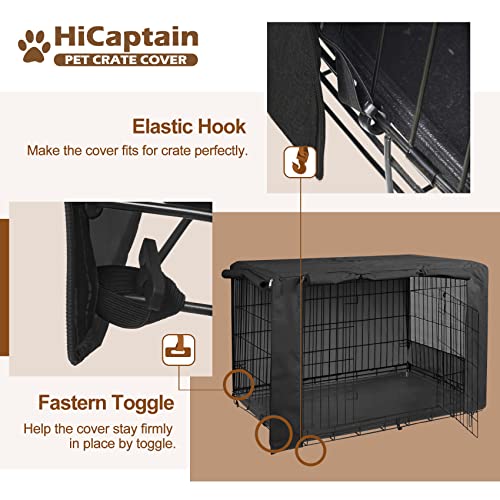 42 Inch Dog Crate Cover with Mesh (42.0"L x 28.0"W x 30.0"H / Black)