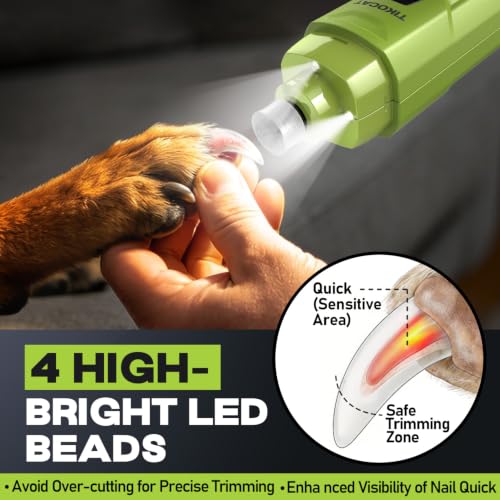 Whisper Quiet Dog Nail Grinder 50%More Power for Sensitive Dogs (Green)
