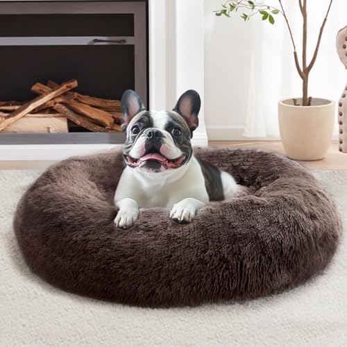Calming Dog Beds Large Sized Dog (Chocolate / 36.0"L x 36.0"W x 8.0"Th)