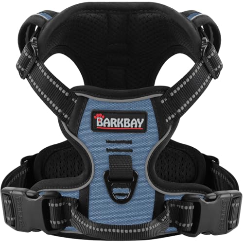 Dog Harness for Medium Sized Dog No Pull 2 Leash Clips Dog Vest (Medium / Navy)