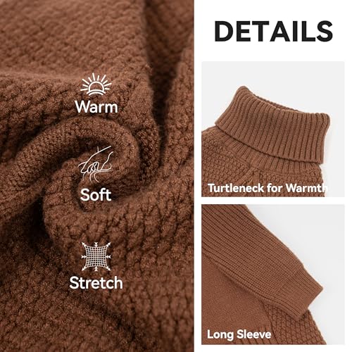 Dog Sweater Long Sleeve Warm Sweaters for Small Dogs Boy Girl Cats (Brown / Small)