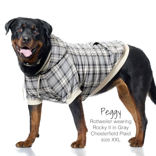 Rocky II Dog Hoodie (Gray Chesterfield Plaid / X-Small (5-12 lbs))
