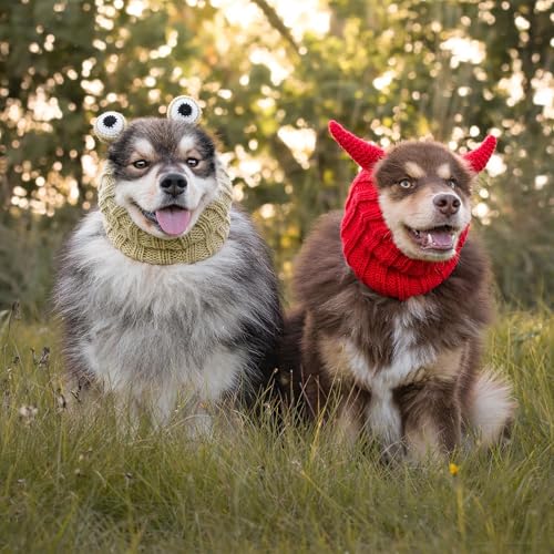 Frog Costume Knit Dog Snood Ear Wrap for Pets (Medium)