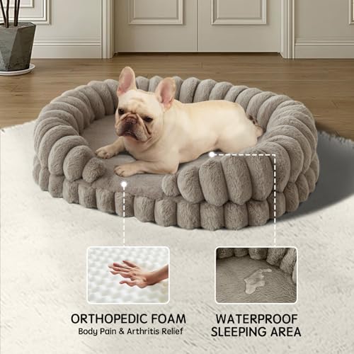 Calming Dog Bed for Medium Sized Dogs (Oatmeal / Medium)