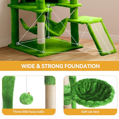 75inch Cat Trees for Large Cats (Green / 75 inch)