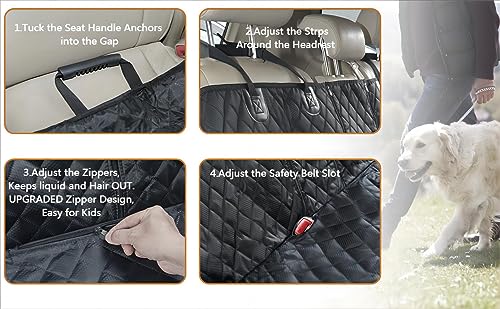 Dog Car Seat Cover for Back Seat (Black / ISOFIX Large)