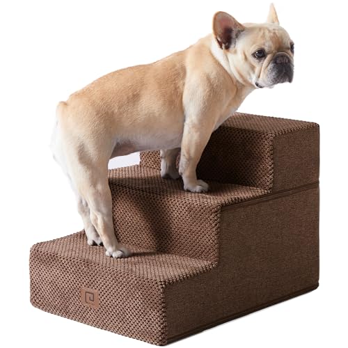 Dog Stairs for Small Dogs 13.5" H (Brown / Standard 15" x 18" x 13.5")