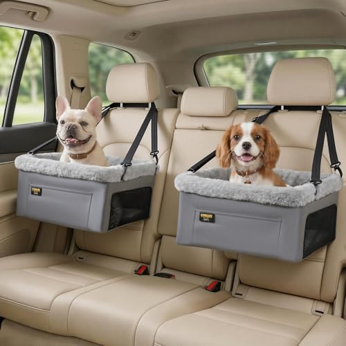 2 Pack Dog Car Seat (Grey / 2 Pack-Small Dogs under 20lbs)