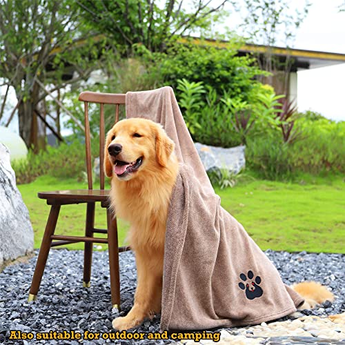Extra Large Dog Towels for Drying Dogs (Brown / XL-55" * 36")