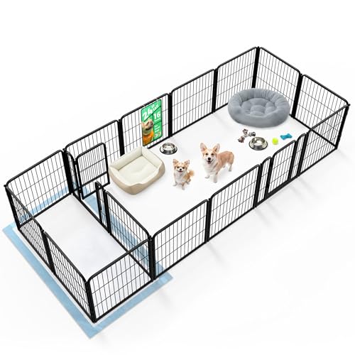Homeplus Indoor Dog Playpen with Divider Connectors (Black / 24"H)