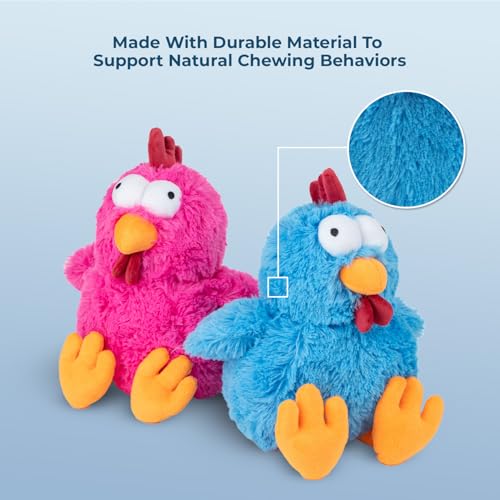 Squeaky Plush Dog Toy (Mrs. Cluck (Blue) / Large)