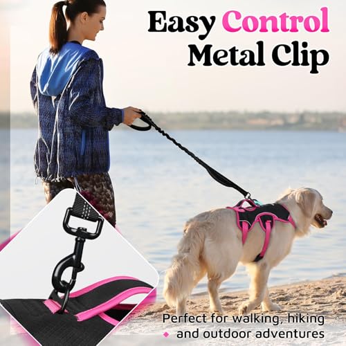 Escape Proof Dog Harness for Medium (Rose & Black / Medium)