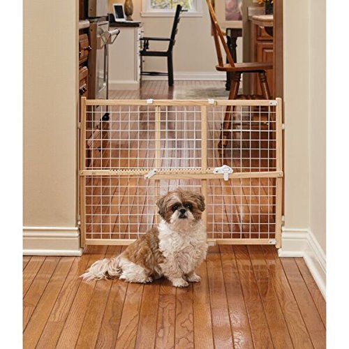Wire Mesh Pet Safety Gate (Wood / Small)