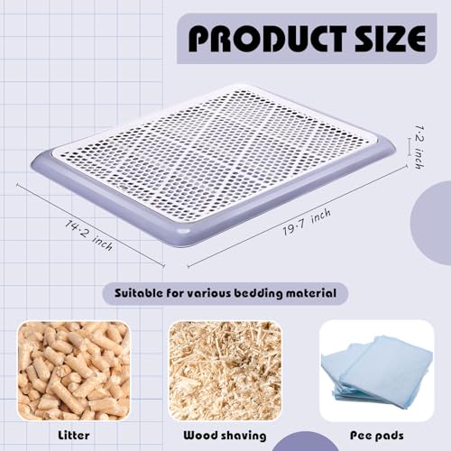 2 Pcs Dog Potty Tray (Gray / 19.7 x 14.2 Inch)