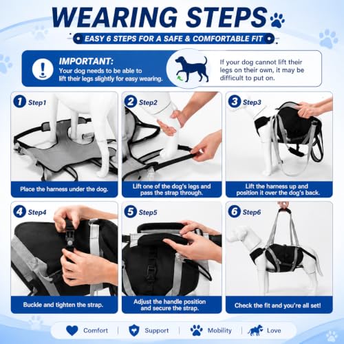 Waterproof Dog Lift Harness for Large Dogs 66 (XXL)