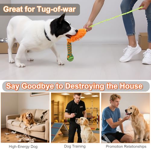 Dog Tug Toy Interactive Dog Rope Toys (Orange Tug Toy / Medium)