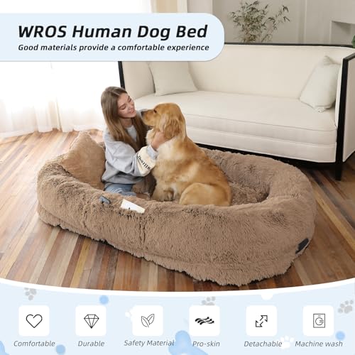 Human Dog Bed for Adult (71.0"L x 45.0"W x 12.0"Th / Khaki)