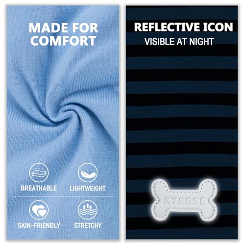 2Pack Cotton Dog Shirt for Large Dogs Soft Striped Tank Top (XXX-Large (55-75lbs) / 02# 2Pack (Dark Blue+Striped))