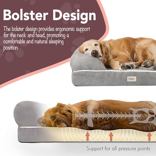 Orthopedic Dog Bed (Memory Foam Dog Bed / Chester Grey / 25.0"L x 20"W x 5.5"Th)