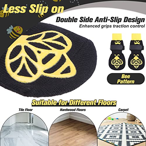 Anti Slip Dog Socks to Prevent Licking Paws for Hot Pavement (Black & Yellow / Large)