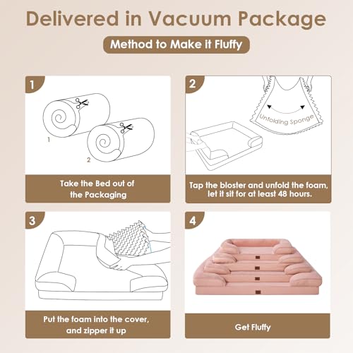 Orthopedic XXL Dog Bed (Dusty Pink / 52.0"l X 41.0"w X 8.0"th)