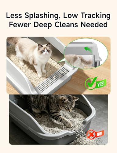 2PACK Stainless Steel Litter Boxes with Lid (Grey XL 2PACK)