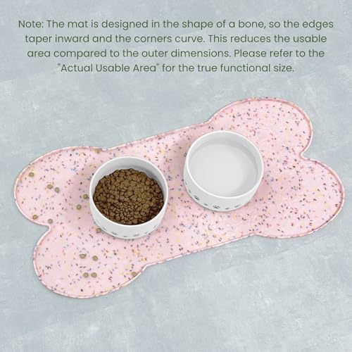 Dog Food Mat Anti (19.4" x 9.8"-2PCS / Donut Pink)