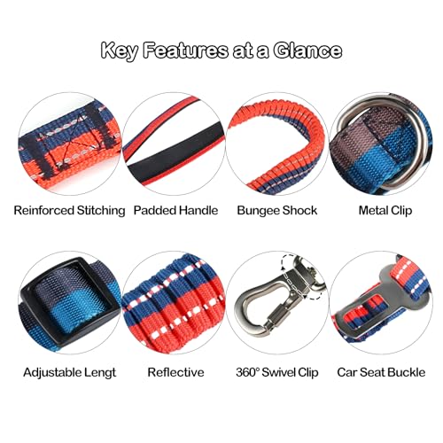 Hands Free Dog Leash with Waist Belt for Running & Walking (Sunset Blaze)