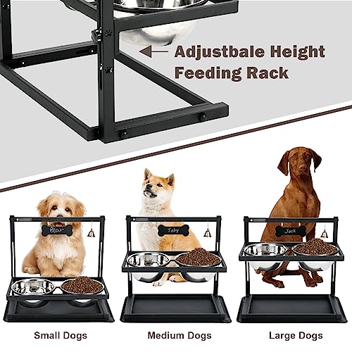 Elevated Dog Bowls with Slow Feeder for Large Dogs (Black - Slow Bowl & Mat / Large Dogs)