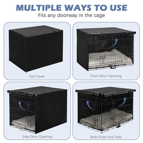 Dog Crate Cover (36.0"L x 23.0"W x 24.8"H / Black)