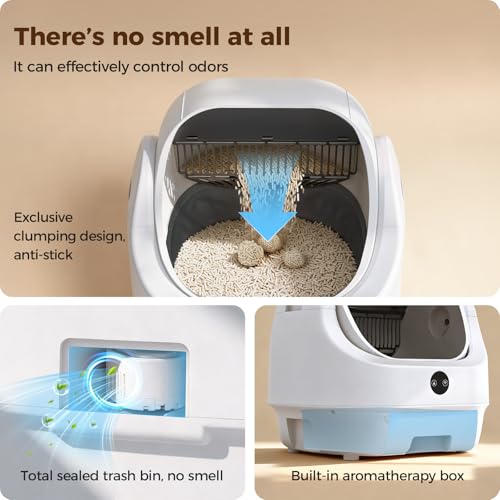 Open Top Automatic Litter Box (White-1)