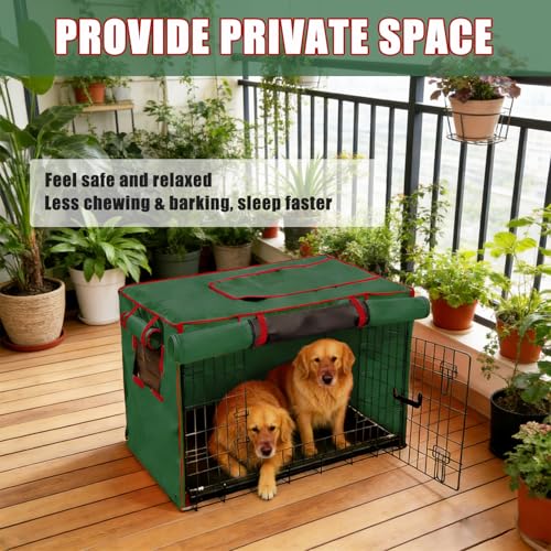 42 Inch Green Dog Crate Cover (42.0"L x 28.0"W x 30.0"H / Green)