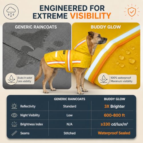 Waterproof Dog Raincoat with Two (Medium)