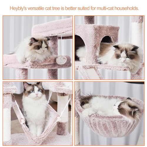 Cat Tree, 71-Inch-Tall Tower for Indoor Cats with 2 Perches HCT034MU (Rosy Brown / 71 inch)