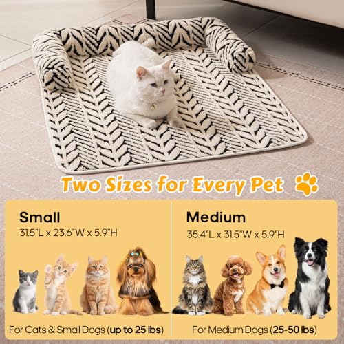 Calming Dog Bed Mats with Neck & Head Support (Black / Small(31.5"Lx23.62"Wx5.91"Th))