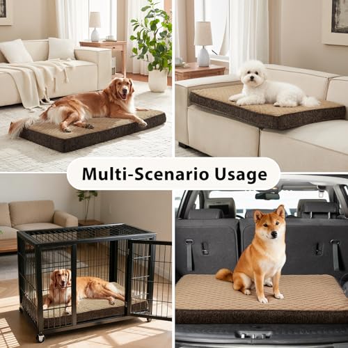 Orthopedic Dog Bed for Extra Large Dogs (XL Plus(44"x30") / Brown)