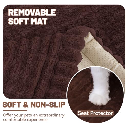 Dog Car Seat Waterproof Bed Cover Back Seat Dark Brown 23.6”x51” (Dark Brown / 23.6”x51”)