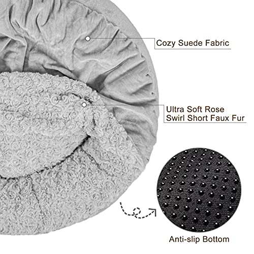 Dog Beds for Small Medium Dogs (M(26" x 26" x 8") / Grey)