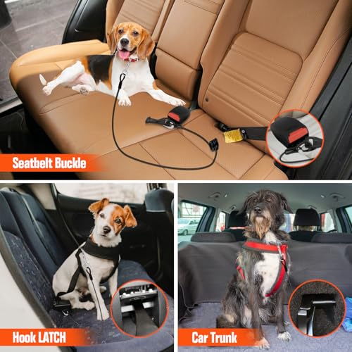 Dog Seat Belt for Car (2 Pack(Black))
