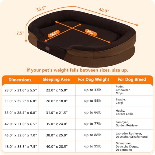 Orthopedic Waterproof XX (XX-Large(48 x 35.5 x 7.5 inch) / Brown)