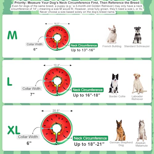 Dog Cone Collar Alternative After Surgery (Watermelon / L(Neck:16"-18"))