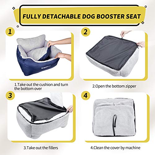 Dog Car Seat for Small Dogs & Cats Under 25 lbs (Blue / Small)