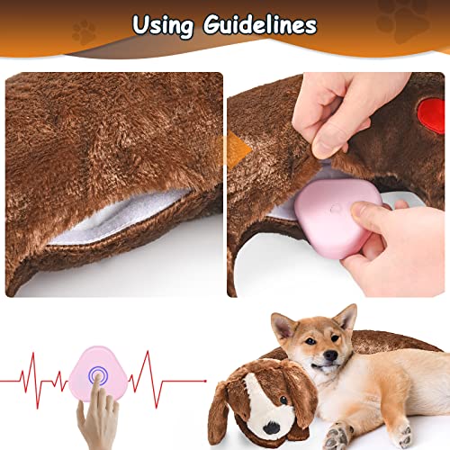 Heartbeat Toy Puppy Heartbeat Stuffed Animal Heartbeat Plush Toy for Puppy (Dark Brown)