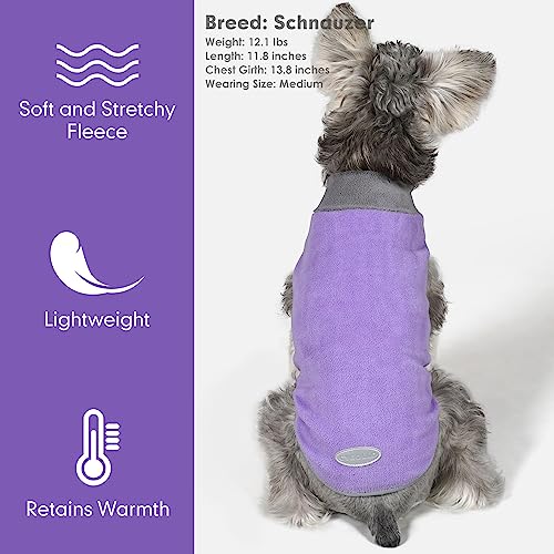 2 Pack Fleece Dog Sweater Pullover Lightweight Reflective Jacket (XXX-Large / Purple & Grey)