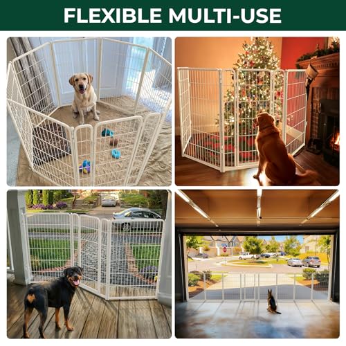 Dog Gate Extra Wide Adjustable for Openings Up to 55" (White / Up to 55" W【1 Panel + 1 Door】 / 45"H)