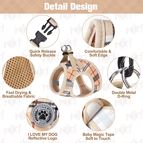 Large Dog Harness and Leash Set (X-Large(Chest Girth 20" - 23") / Beige)